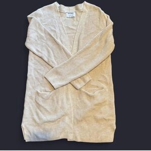 Old Navy Women's Beige Long Sleeve Open-Front Cardigan Sweater Pockets